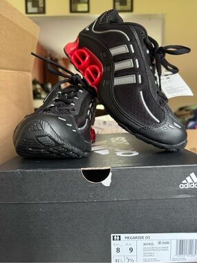 adidas Black Sneakers with Red Heel Pods